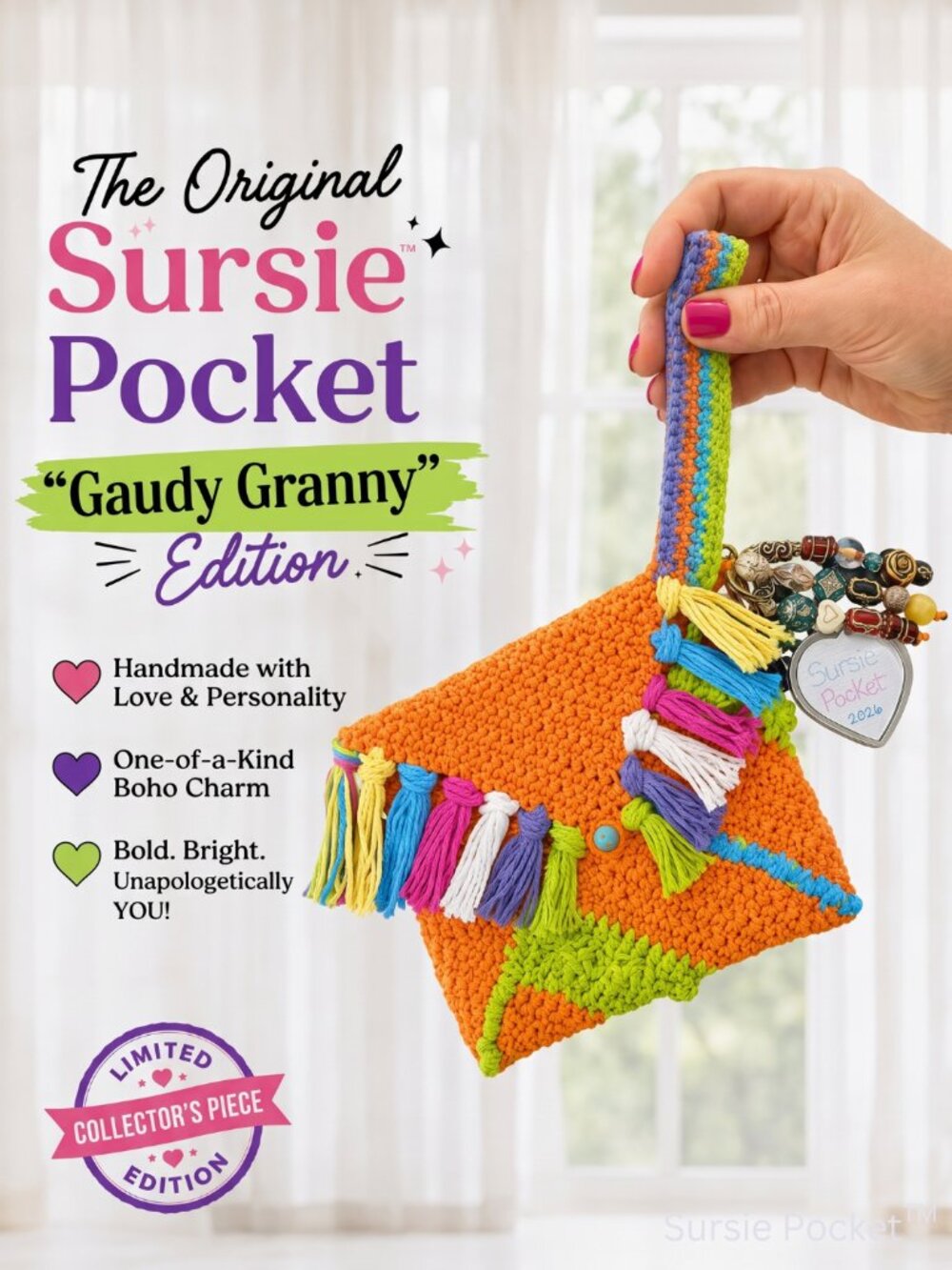 The Original Sursie Pocket™ – "Gaudy Granny" Edition
